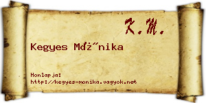 Kegyes Mónika névjegykártya